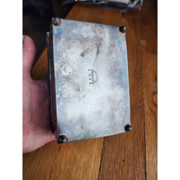 Antique Repousse Silver Plate Trinket Box by Barbour Silver Co. International - Picture 10 of 11